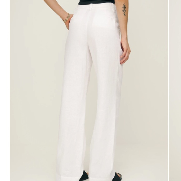 Reformation Alex Linen Pant - White - Picture 3 of 7